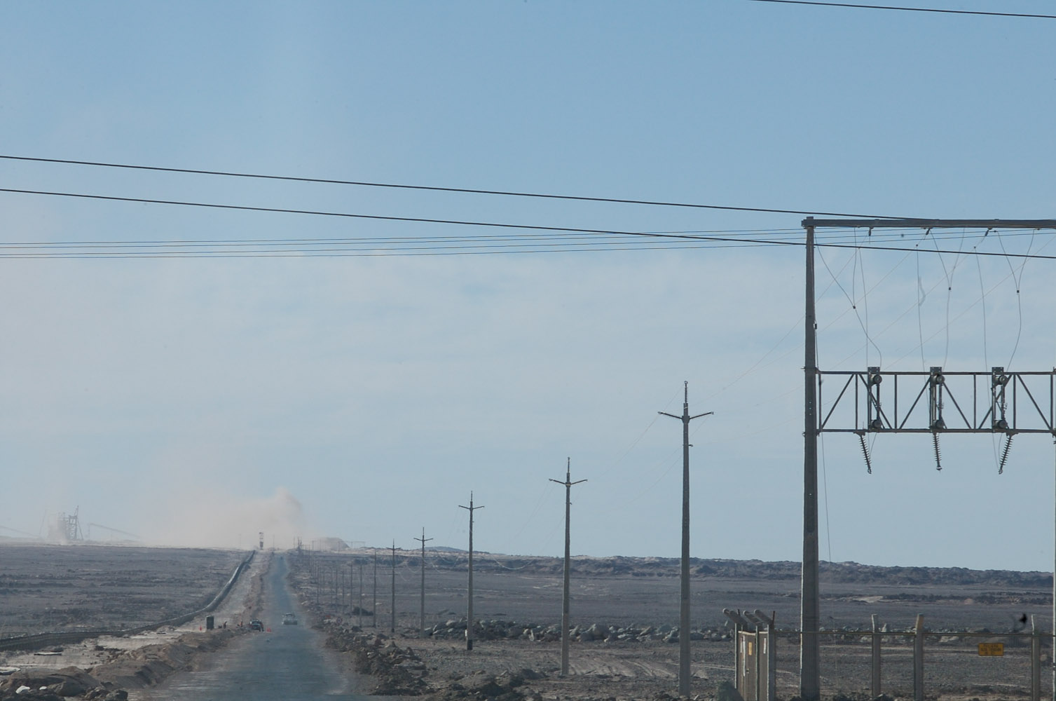 Mines define the landscape of some heavily industrialized parts of the Atacama. Calama, a city of more than 100,000 people, receives an annual rainfall of less than 2 cm.